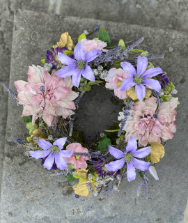 Bloemenkrans Paars/Blauw